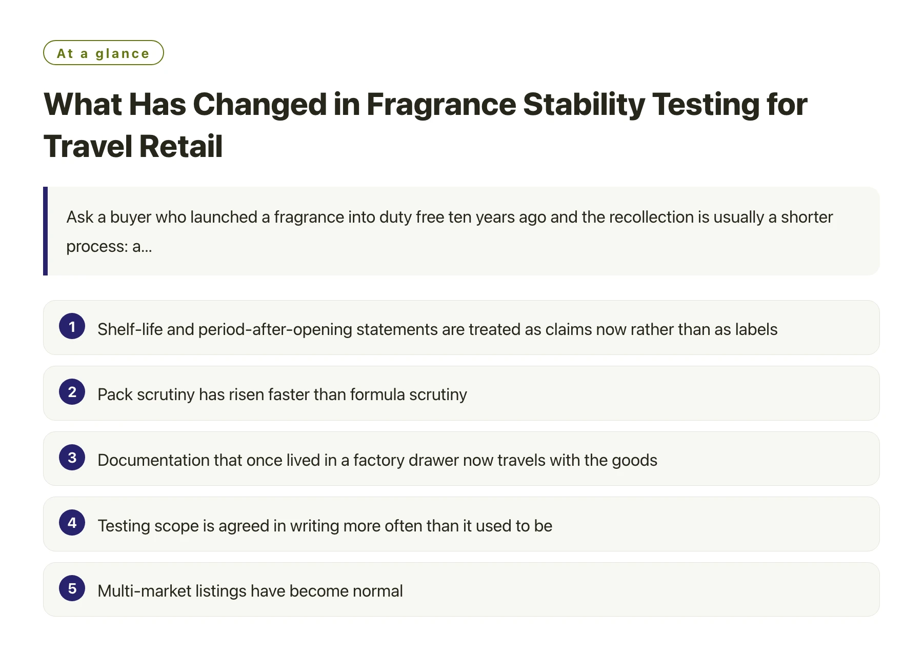 What Has Changed in Fragrance Stability Testing for Travel Retail——全文要点速览